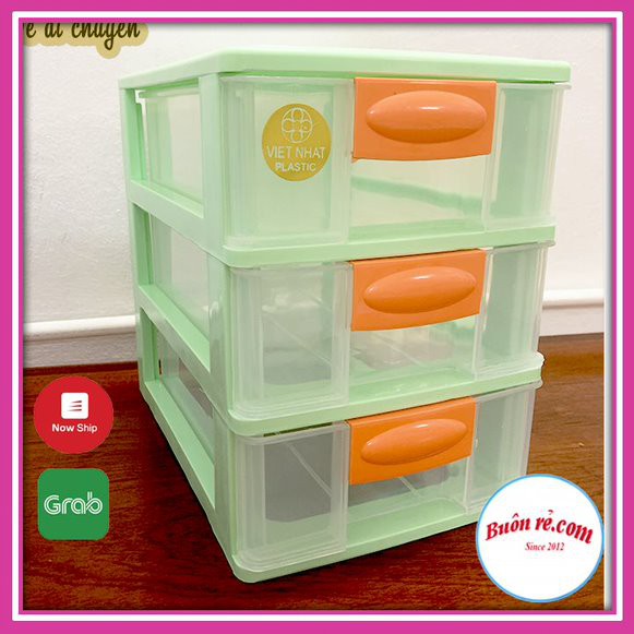 Tủ nhựa mini 3 tầng Việt Nhật đựng đồ cá nhân tiện lợi (MS: 3683) - Br 01352