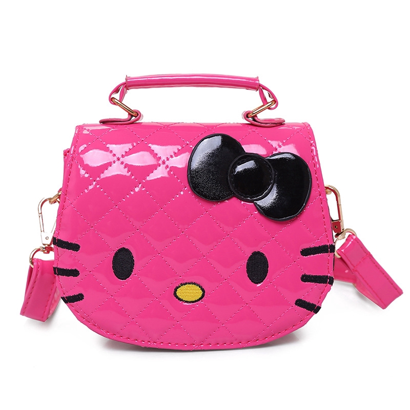 Túi đeo chéo mini da PU hình Hello Kitty cho bé gái