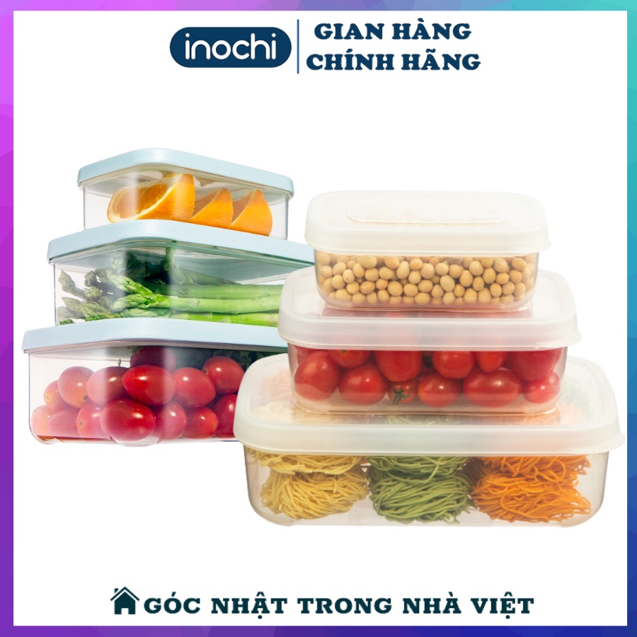 Hộp Đựng Thực Phẩm Nhựa INOCHI Không Mùi CHỮ NHẬT - Hộp Bảo Quản Thức Ăn Trong Lạnh 6 Size