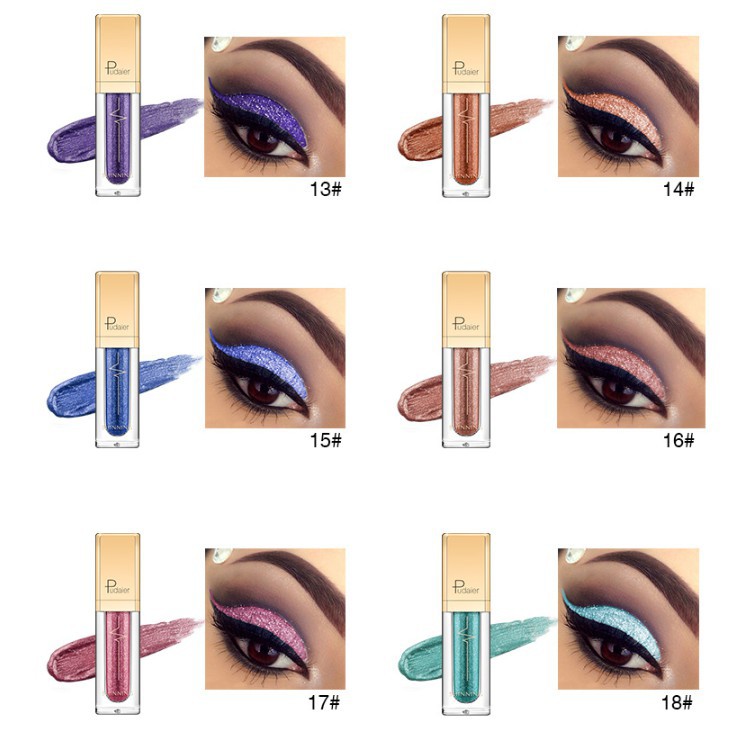 Nhũ Mắt Pudaier Dạng Lỏng Chống Thấm Nước Lâu Trôi Có 18 Màu Tùy Chọn 32g
