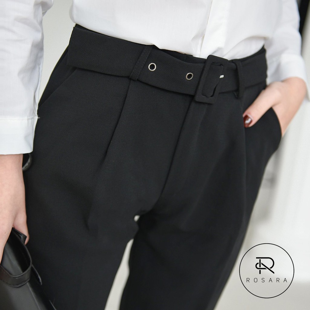 Quần baggy công sở có đai lưng Rosara M2 | BigBuy360 - bigbuy360.vn