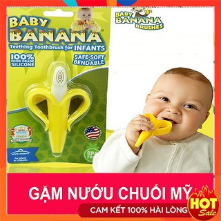 Gặm nướu chuối cho bé, an toàn với thiết kế hình quả chuối ngộ nghĩnh Làm từ 100% silicone-đảm bảo tuyệt đối an toàn