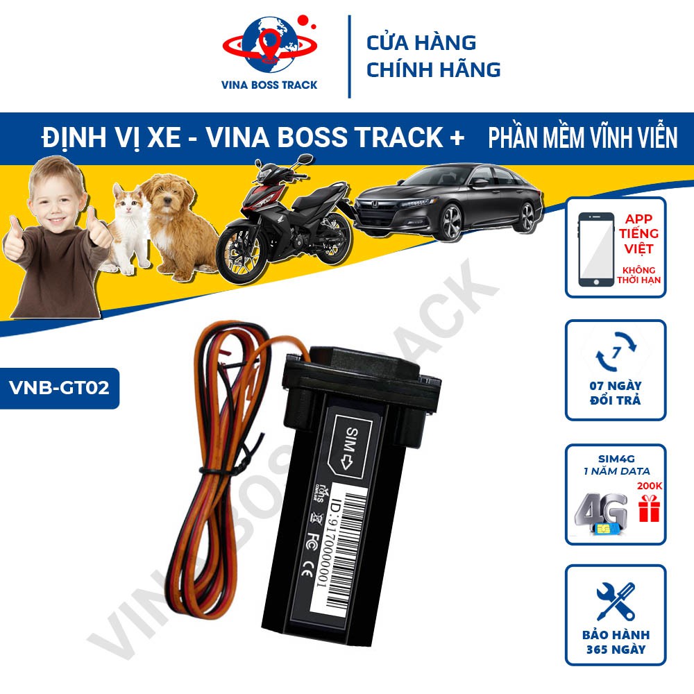 Định vị GPS ô tô xe máy GT02, miễn phí phần mềm vĩnh viễn, bảo hành 12 tháng ưu đãi mua kèm sim 4G data 1 năm | BigBuy360 - bigbuy360.vn