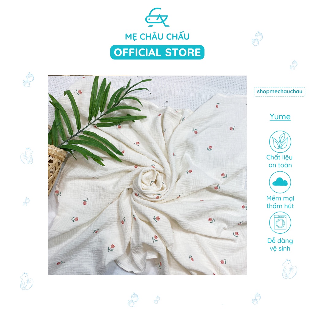 [FULL] Khăn Tắm Xô Muslin Organic Yume Cho Bé KT 90*100cm