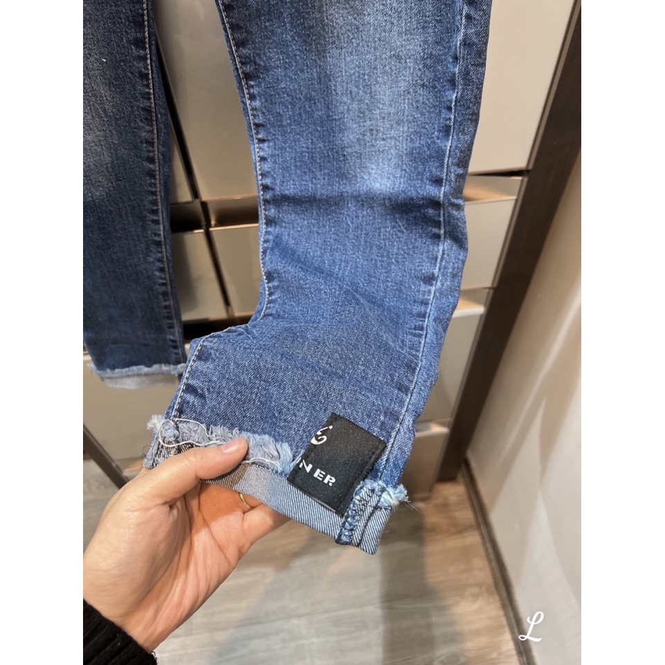 Quần jean baggy nữ trơn,quần bò cạp cao trơn gập gấu siêu đẹp,quà tặng 1 sợ dây buộc tóc-Minxy shop