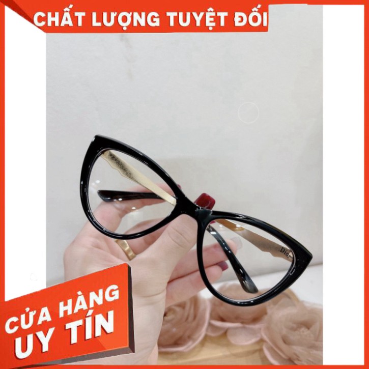 KÍNH THỜI TRANG KÍNH MẮT NỮ GIẢ CẬN DIOR MẮT MÈO CAO CẤP SANG CHẢNH