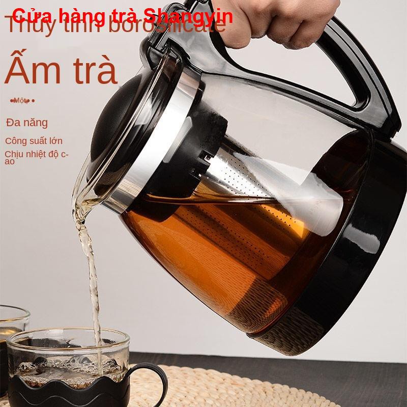 Bộ tràấm trà thủy tinh chịu nhiệt, hoa lọc inox, bộ tinh, [nhiều thông số kỹ thuật tùy chọn]1