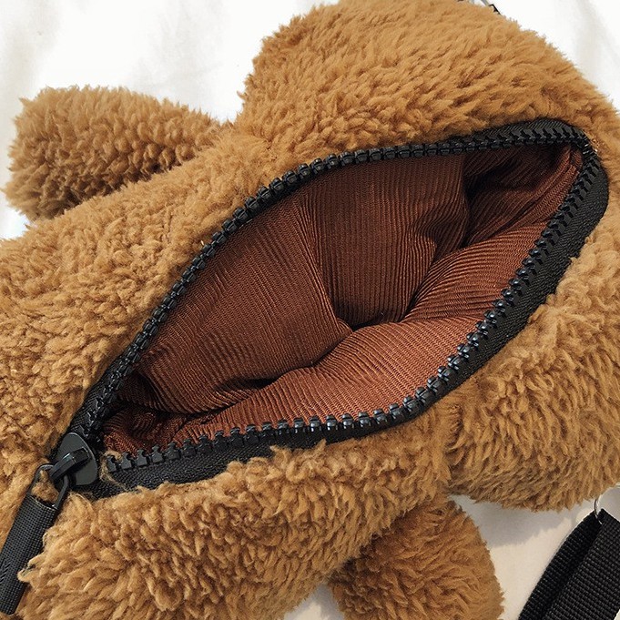 Túi xách gấu bông mềm cỡ nhỏ kiểu Nhật Bản xinh xắn cho nữ