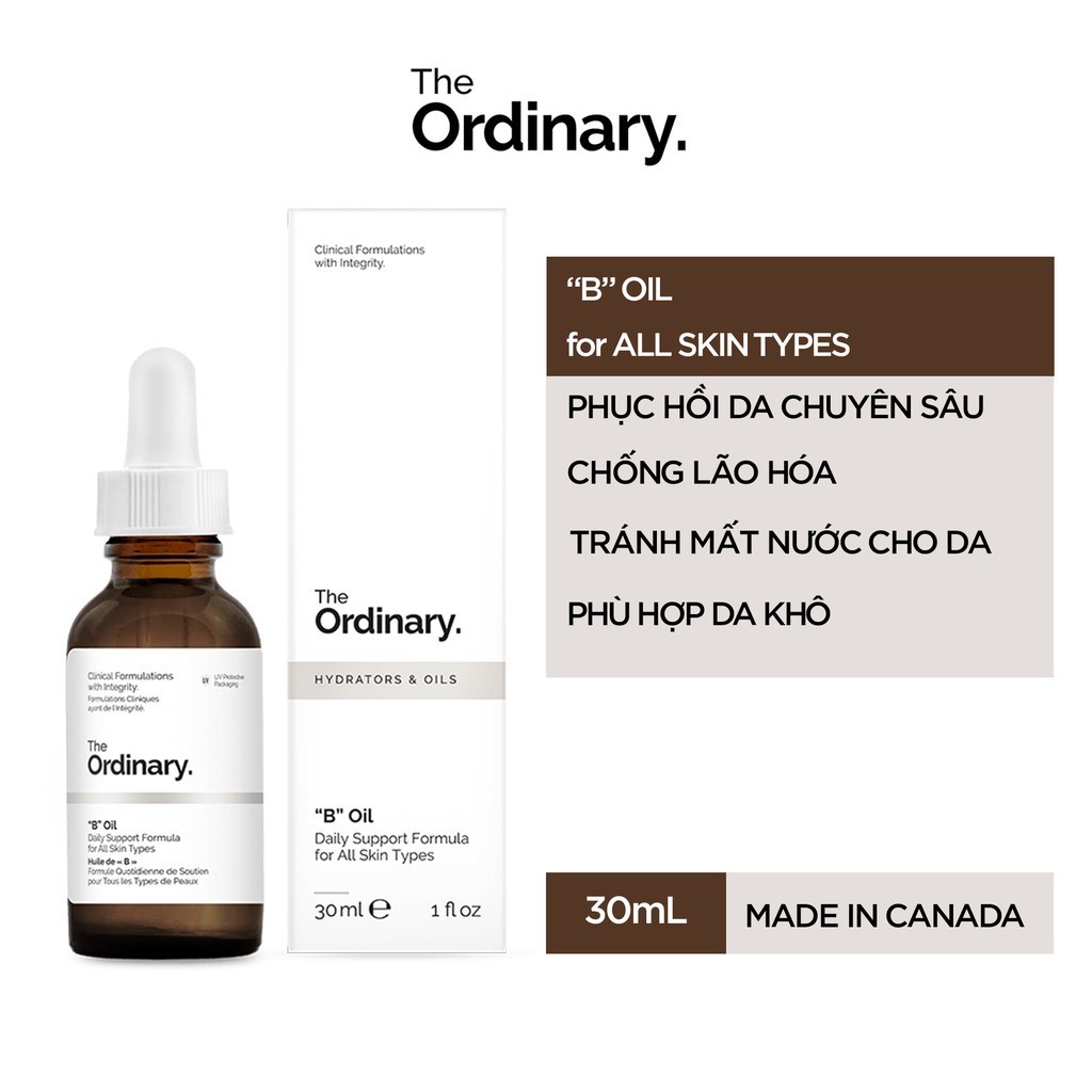 The Ordinary &quot;B&quot; OIL serum Tinh chất dầu dưỡng phục hồi da, chống lão hóa, làm sáng da 30ml