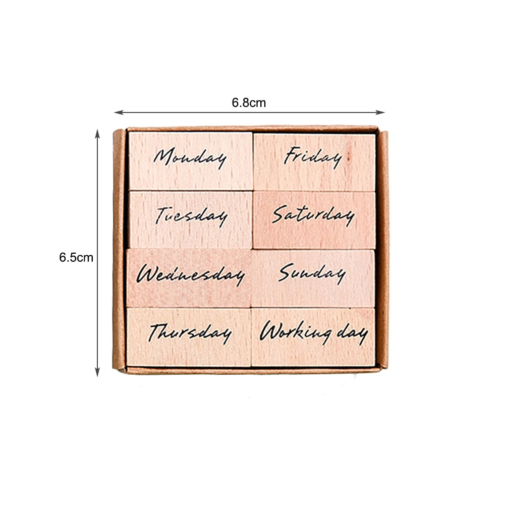 Con Dấu Chữ Số Bằng Gỗ Phong Cách Vintage