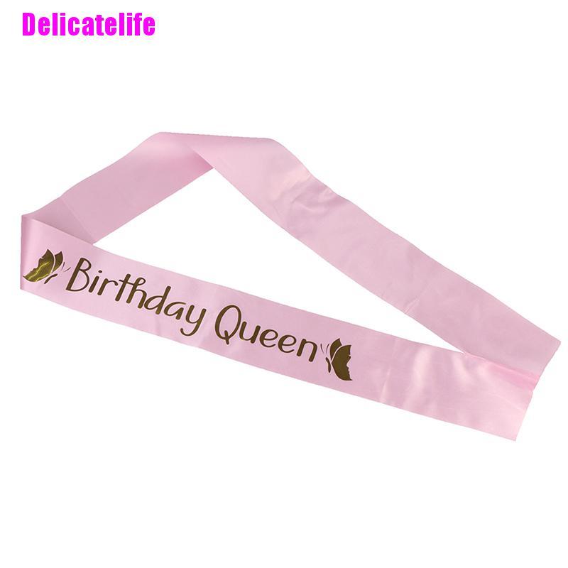 Băng Đeo Chéo Chữ &quot;Birthday Queen&quot; Dành Cho Nữ