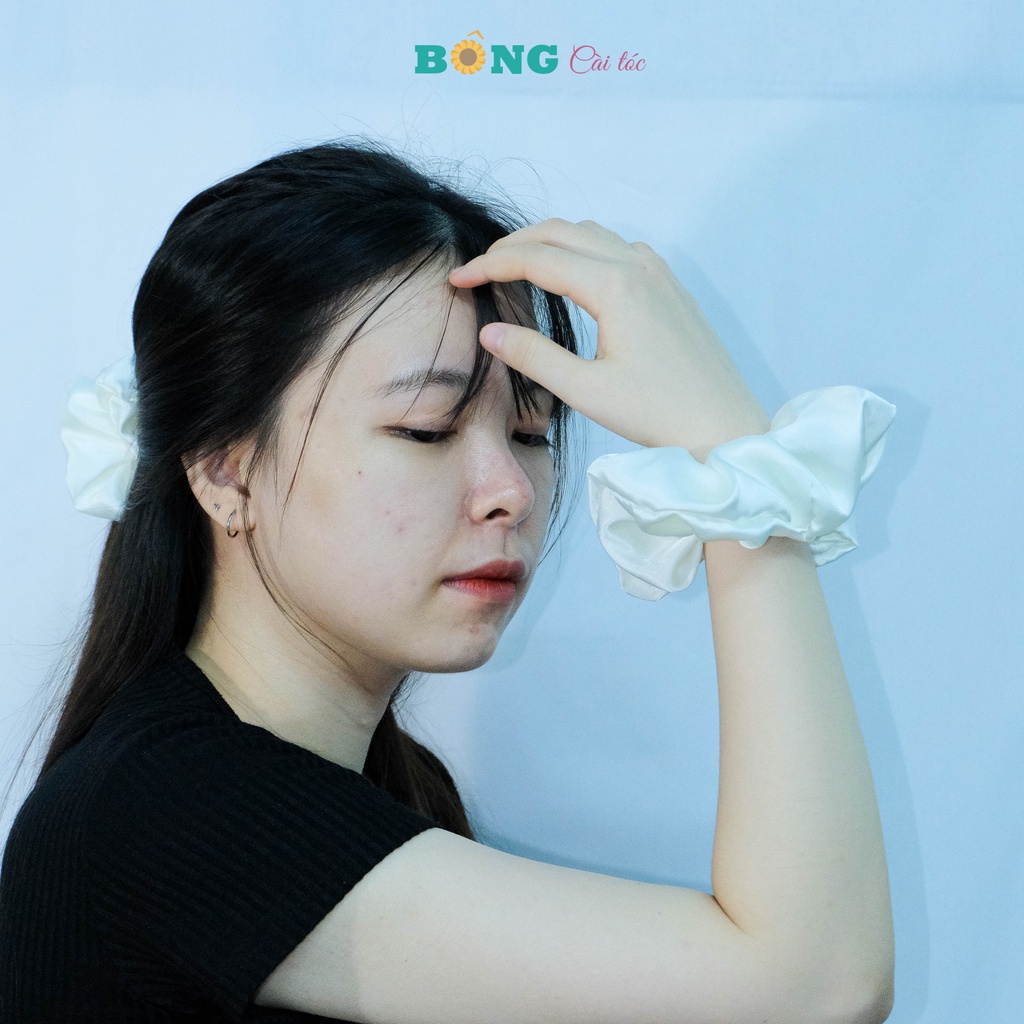 Dây buộc tóc scrunchies phi bóng đường kính 11cm SR40 - scrunchies BÔNG Cài Tóc