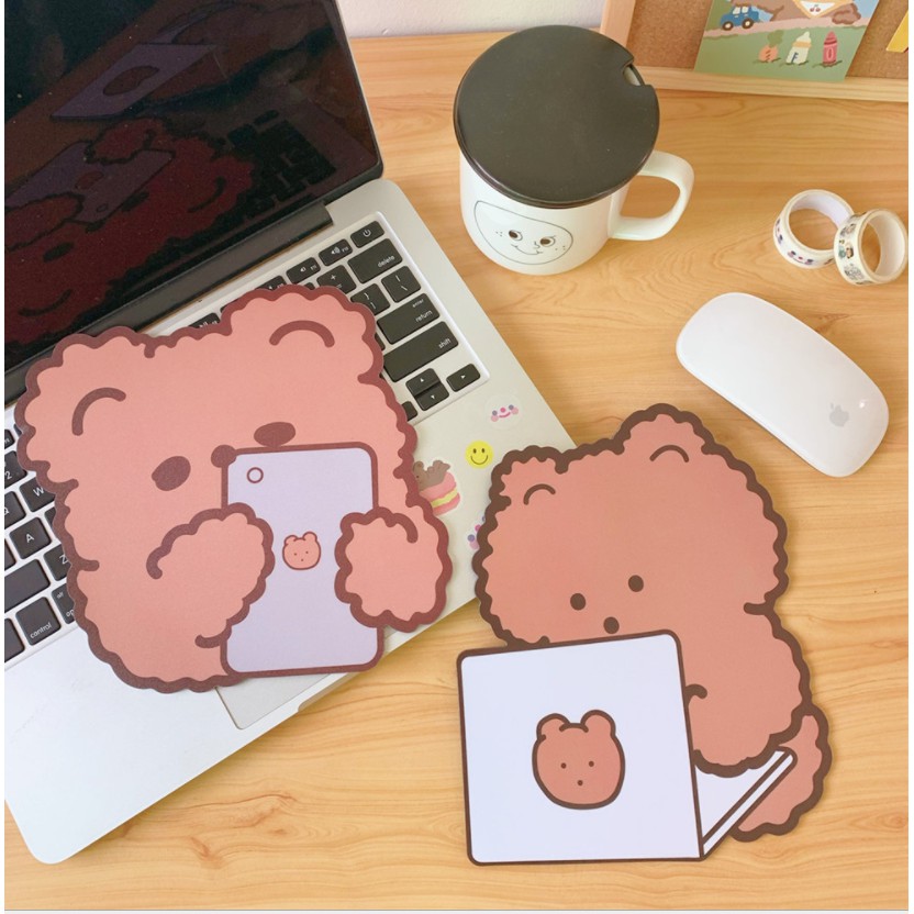 Lót chuột cute laptop - BinaShop - Gấu nâu