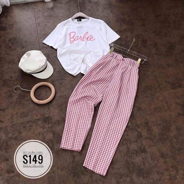 Bigsize Set quần caro S149