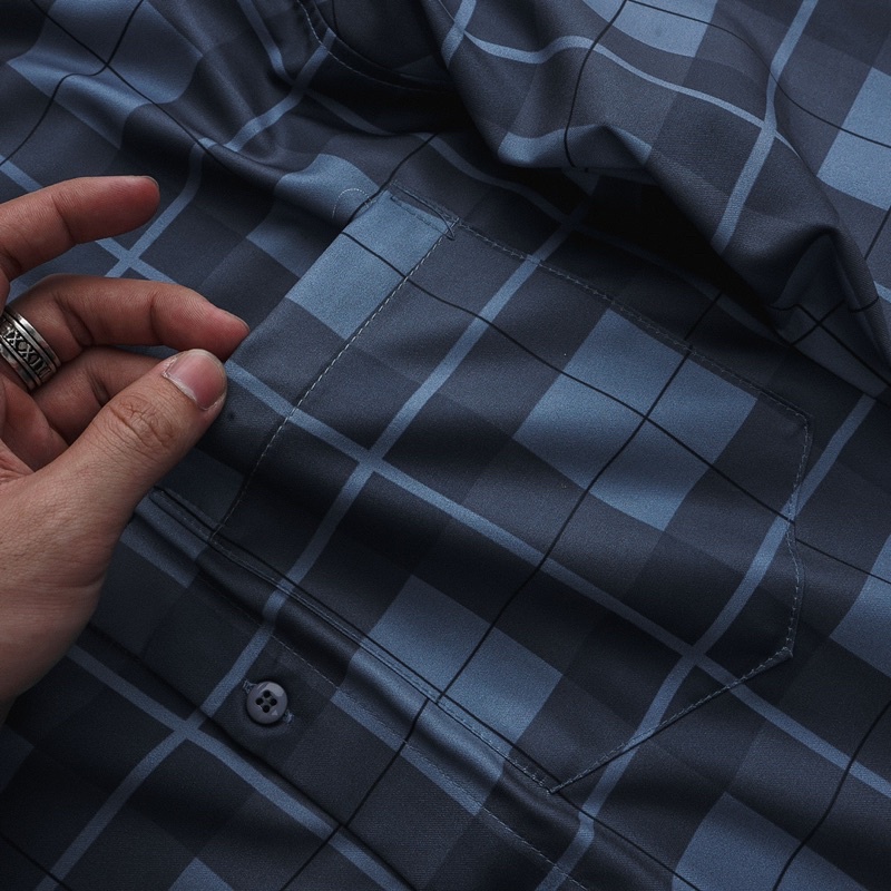 Áo sơ mi nam caro dài tay có túi Bigsize < 120kg