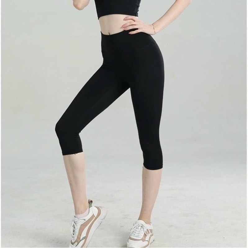 [AN MỘC] Quần legging ngố nâng mông dài qua gối cho nữ