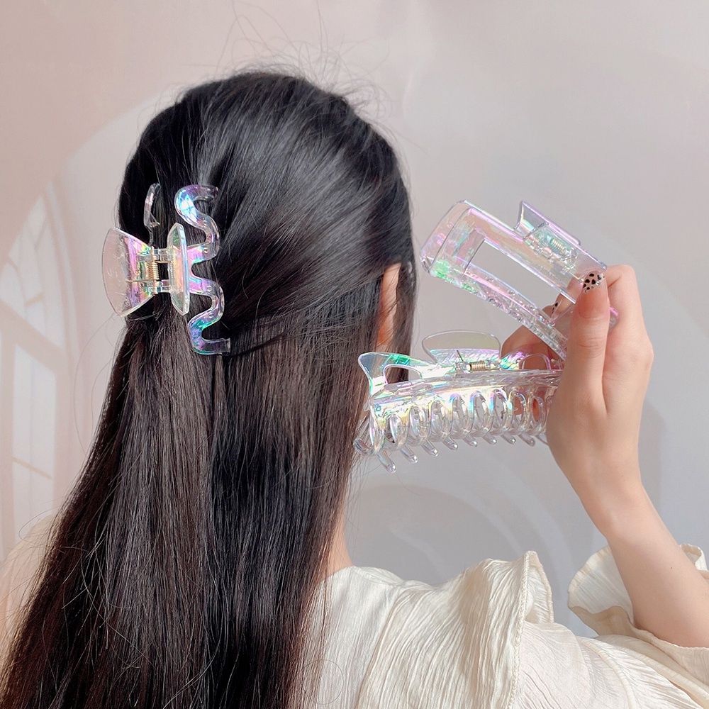 Kẹp tóc càng cua KIDSBOWS trong suốt nhiều màu hình học cho nữ