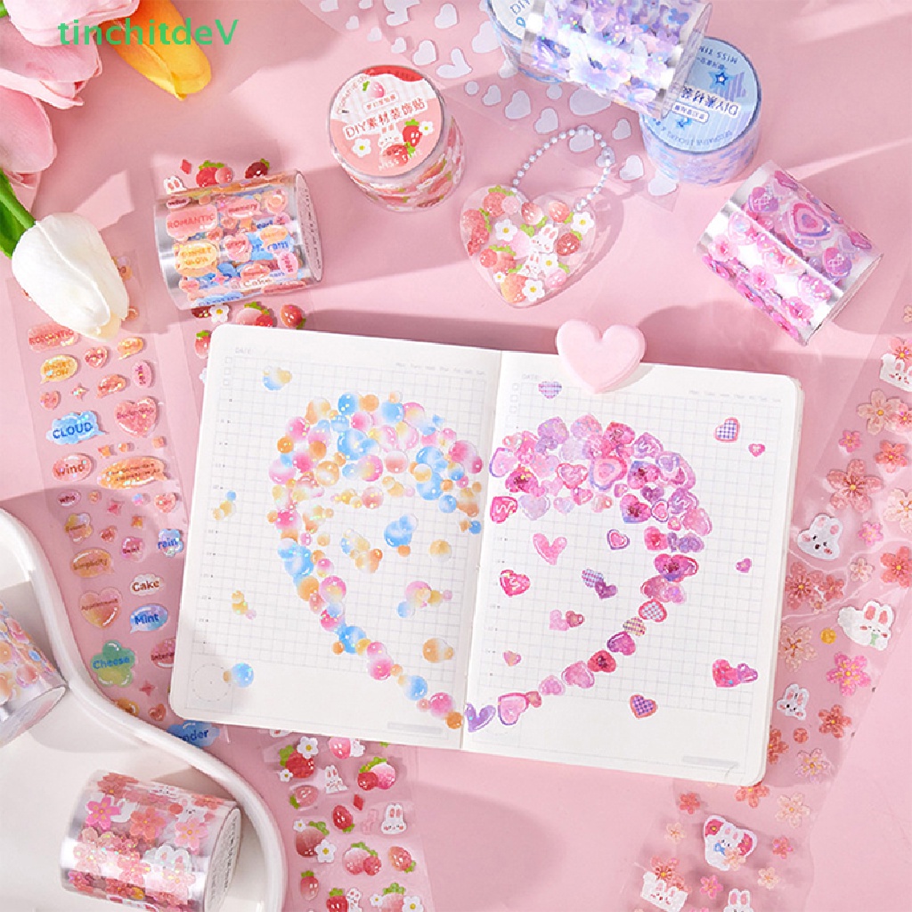 [TinchitdeV] Băng Keo Dán Trang Trí Thủ Công Cắt Laser Hình Trái Tim Dễ Thương DIY [Mới]