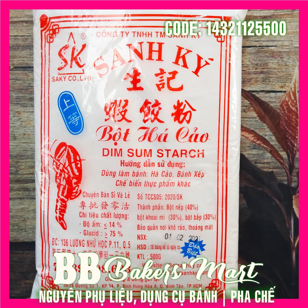 Bột HÁ CẢO hiệu Sanh Ký - Gói 500gr