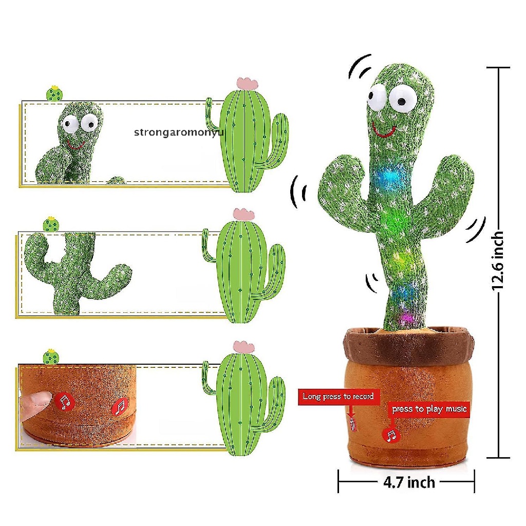 【YU】 Dancing Cactus Toy,Talking Repeat Singing Sunny Cactus Toy(120 Songs) .