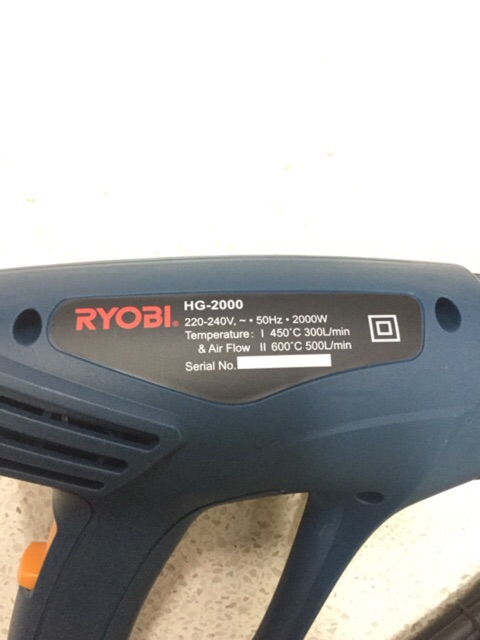 HG-2000K Máy khò nóng thổi nhiệt 2000w Ryobi Japan
