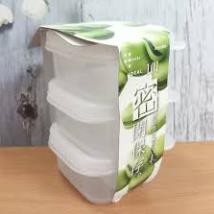 Hộp trữ thức ăn set 3 190ml INOMATA⚡𝗙𝗥𝗘𝗘 𝗦𝗛𝗜𝗣 ⚡Rút ngăn thời gian nấu nướng.