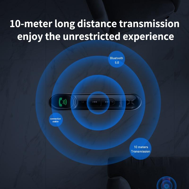 Xiaomi Baseus Bluetooth Receiver 3.5mm Wireless Audio Receiver 5.0 Auto Bluetooth Adapter For Car Speaker Headset Earphones with Mic