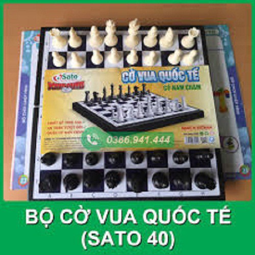 Bộ Cờ Vua Theo Tiêu Chuẩn Quốc Tế Nam Châm Sato 040 Hàng Việt Nam