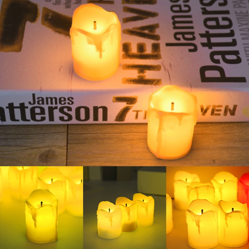 Đèn LED hình nến không khung chạy bằng pin dùng trang trí tiệc cưới/sinh nhật