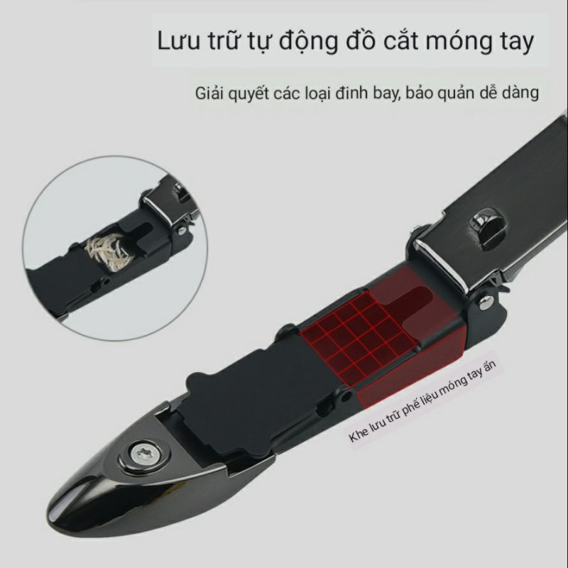 Bấm Móng Tay Nguyên Khối Có Ngăn Đựng Móng