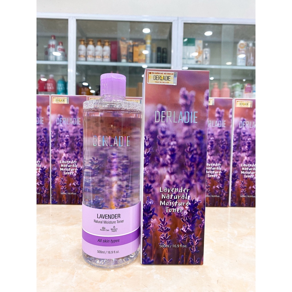 Nước Hoa Hồng Derladie Lavender Natural Moisture Toner Dưỡng Ẩm Kiềm Dầu Hàn Quốc 500ml