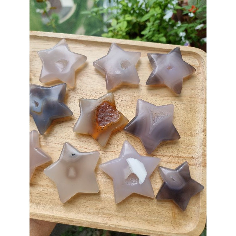 Ngôi sao đá mã não tự nhiên dùng trong reiki - tarot - năng lượng