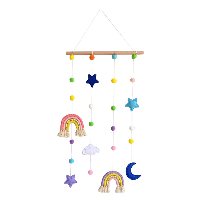 Giá Đỡ Trưng Bày Ảnh Treo Tường Kèm Bóng Lông Màu Cầu Vồng Độc Đáo Trang Trí Nhà Cửa