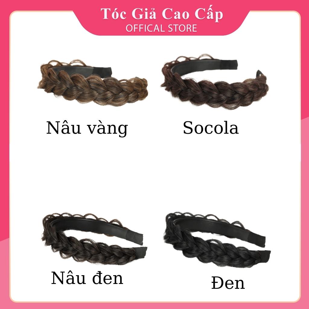 Tóc giả băng đô tết tóc , cài trơn, 3cm, sợi tơ cao cấp dệt bằng tay