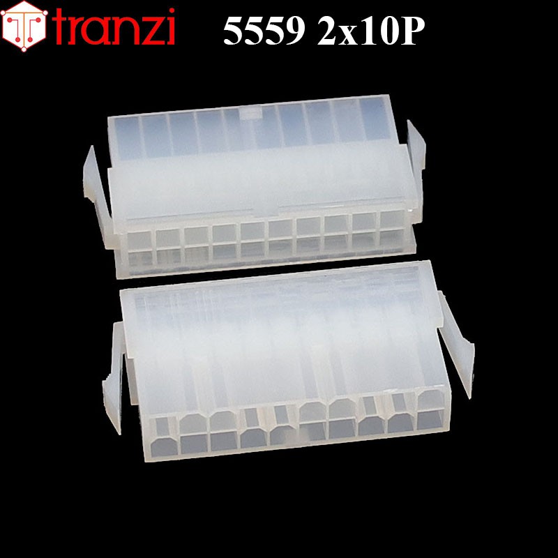 Vỏ header 4.2mm 5559 2x10P 24mm trắng - túi 5 cái