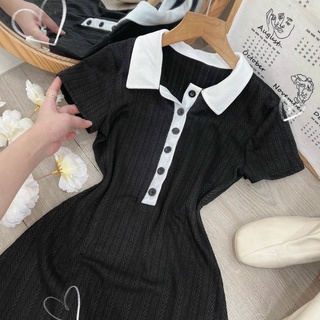 [N.T BIGSIZE] Đầm polo phối trắng