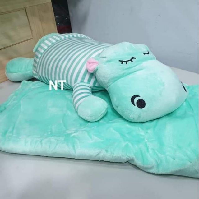 Mền gối hà mã 2in1 Nan