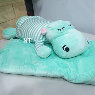 Mền gối hà mã 2in1 Nan