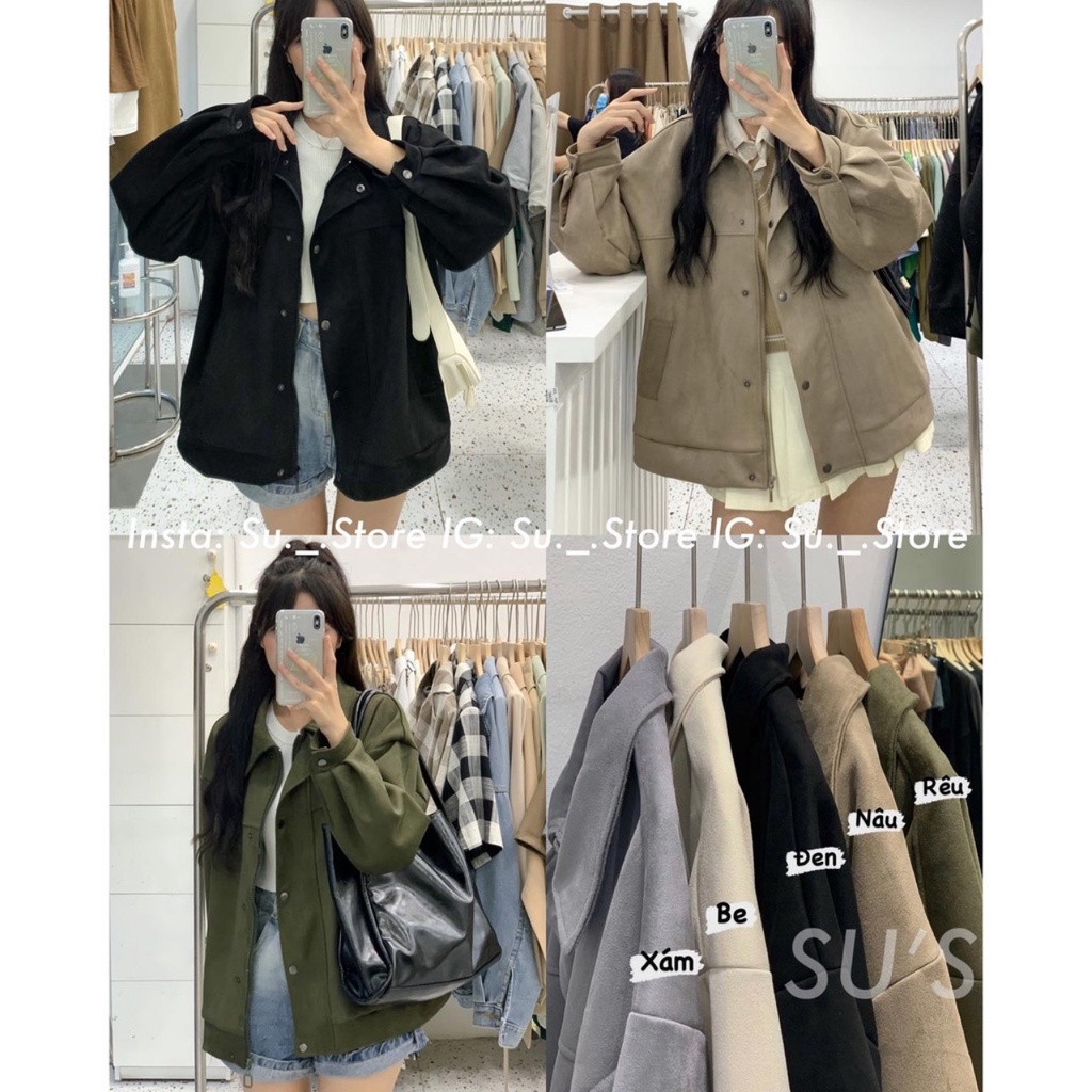 Áo khoác da lộn 2 lớp khóa kéo Aodalon024_P4K7