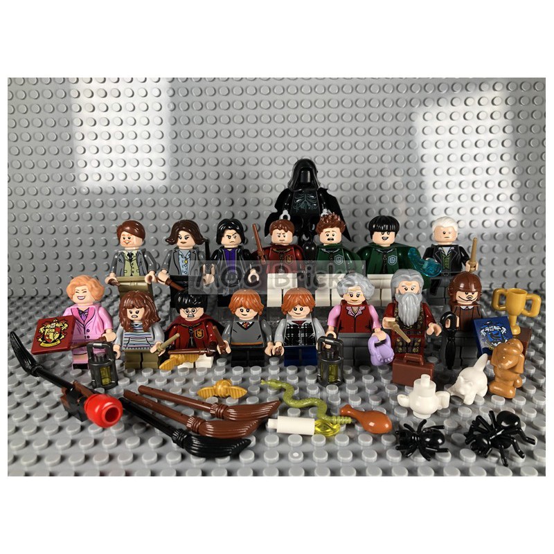 Đồ chơi lắp ráp Non lego xếp mô hình harry minifigures trưng bày movie potter trọn bộ 16 nhân vật như hình Lele 39171.