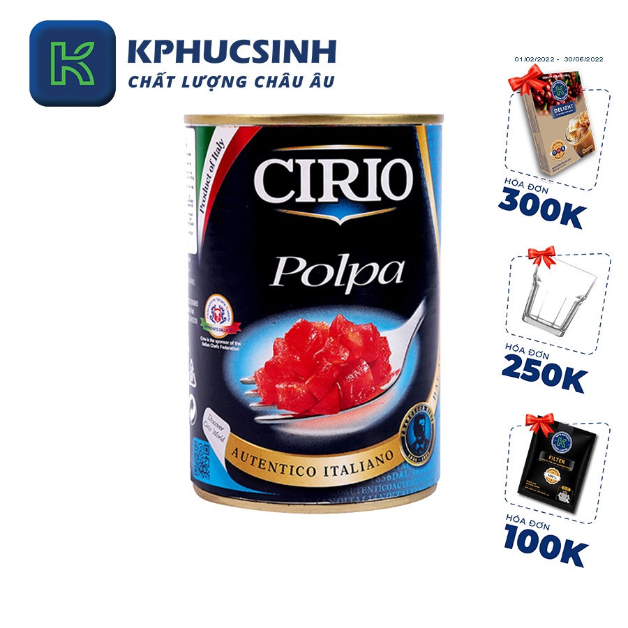 Cà Chua Băm Hiệu Cirio 400G KPHUCSINH - Hàng Chính Hãng