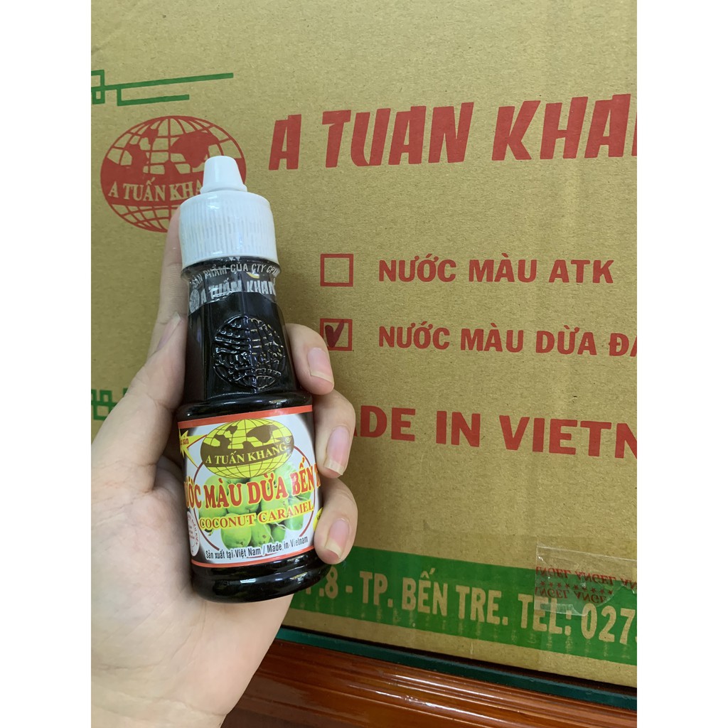 Nước Màu Dừa - Nước hàng dừa nguyên chất Bến Tre kho cá thịt A Tuấn Khang 150g