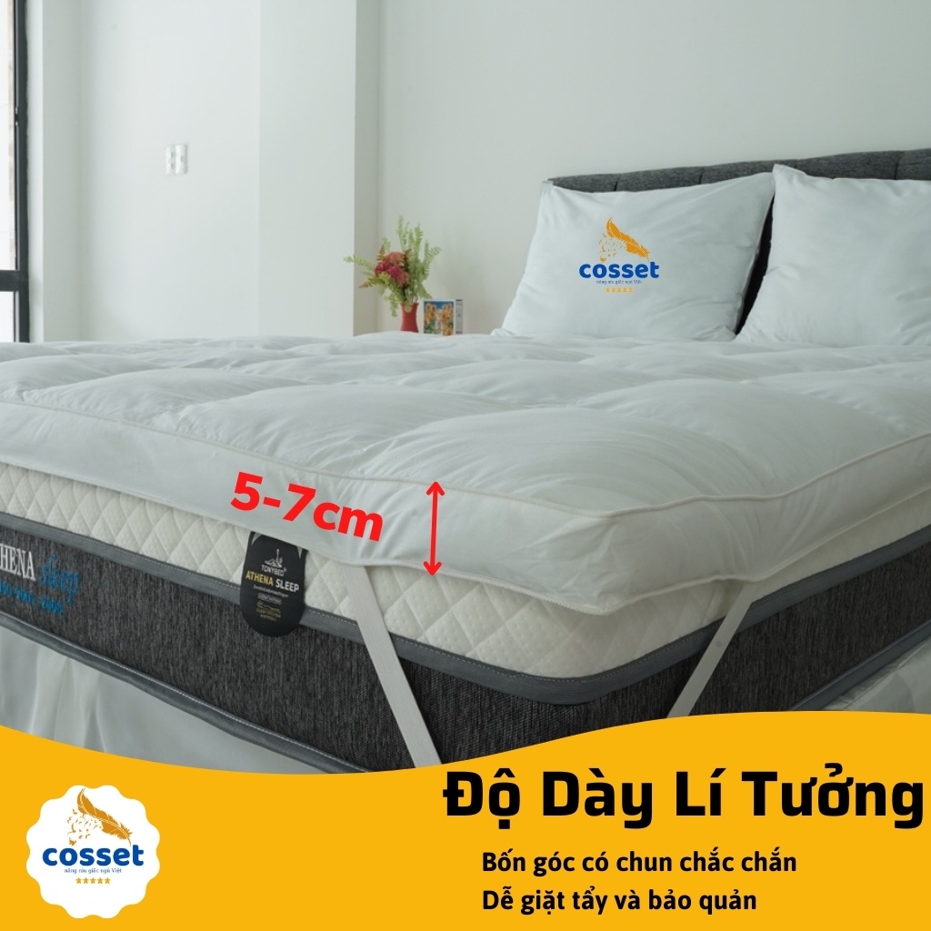 Nệm toppper kim cương dày 5 - 7 cm COSSET TP01