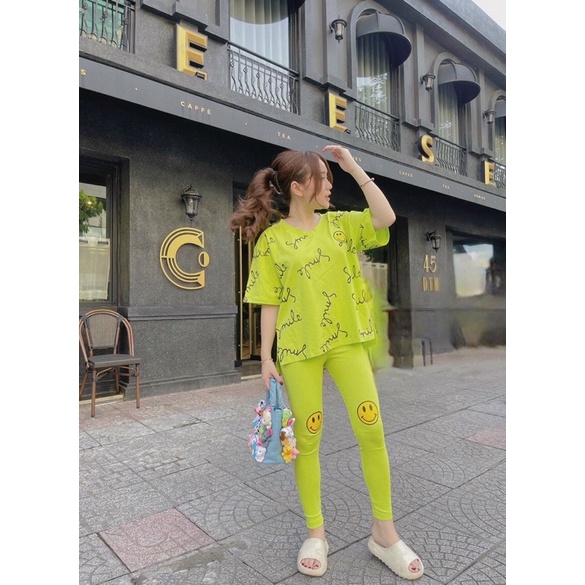 sét bộ thun tixi in cổ tròn ngắn tay