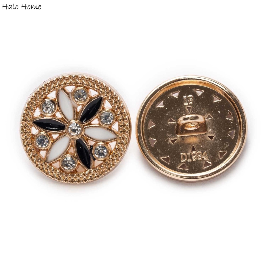 Set 5 nút áo đính đá kim cương giả 18mm