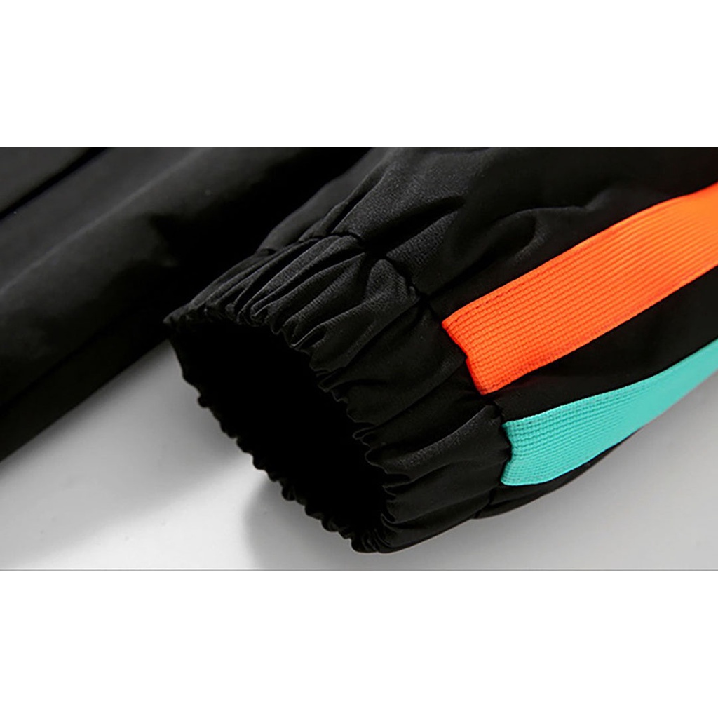 Áo Khoác Nam Nữ Cao Cấp 2 Lớp Phối Sọc Cam Xanh | Áo Khoác Mr94