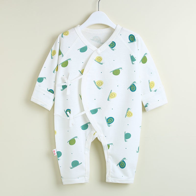 Bộ Áo Liền Quần Vải Cotton Da Lộn Thời Trang Xuân Thu Cho Bé Sơ Sinh