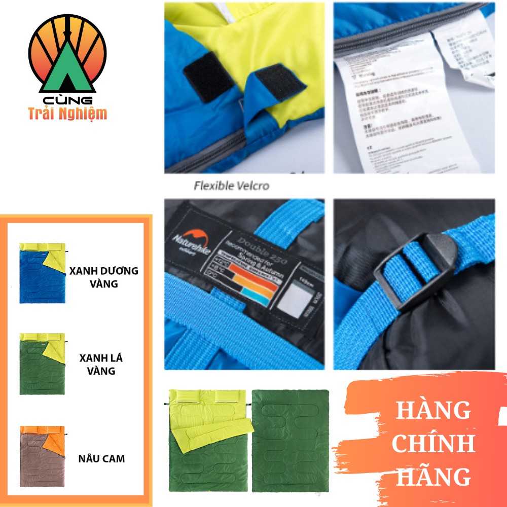 [CHÍNH HÃNG] Túi Ngủ Văn Phòng, Du Lịch, Cho 2 Người NatureHike SD15M030-J, Kèm Gối, Siêu Tiện Lợi