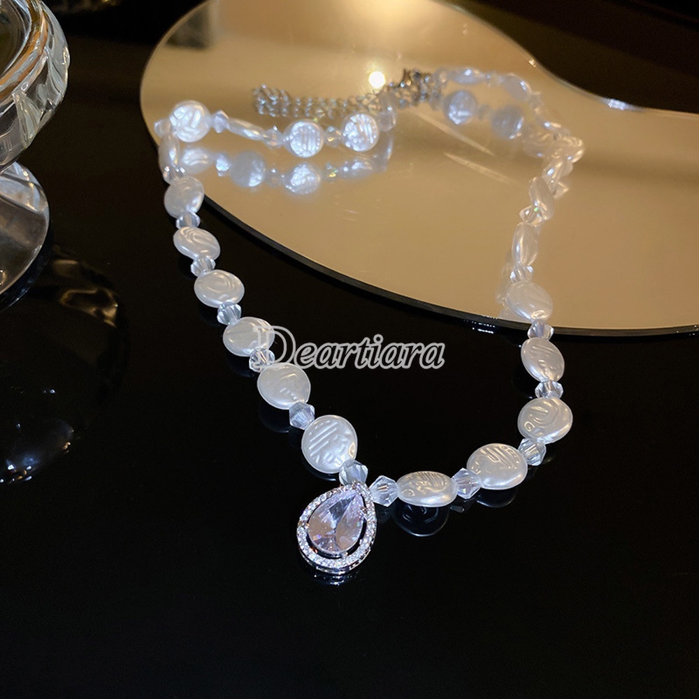 Vòng cổ Đính Đá Và Ngọc Trai Nhân Tạo Thời Trang