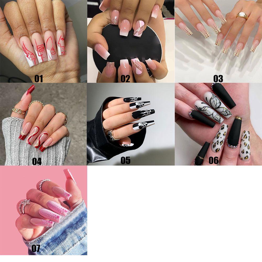 NIUYOU Bộ 24 Móng Tay Giả Che Phủ Toàn Diện Tháo Rời Được